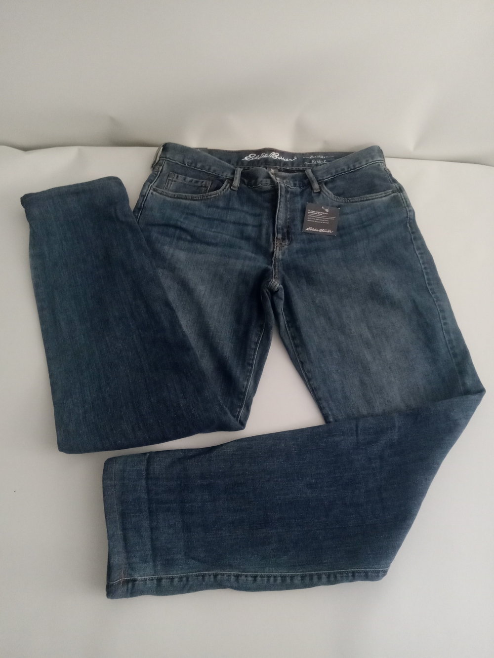 Eddie Bauer Women's Denim Boyfriend Relaxed Flannel Lined Jeans Sz 6